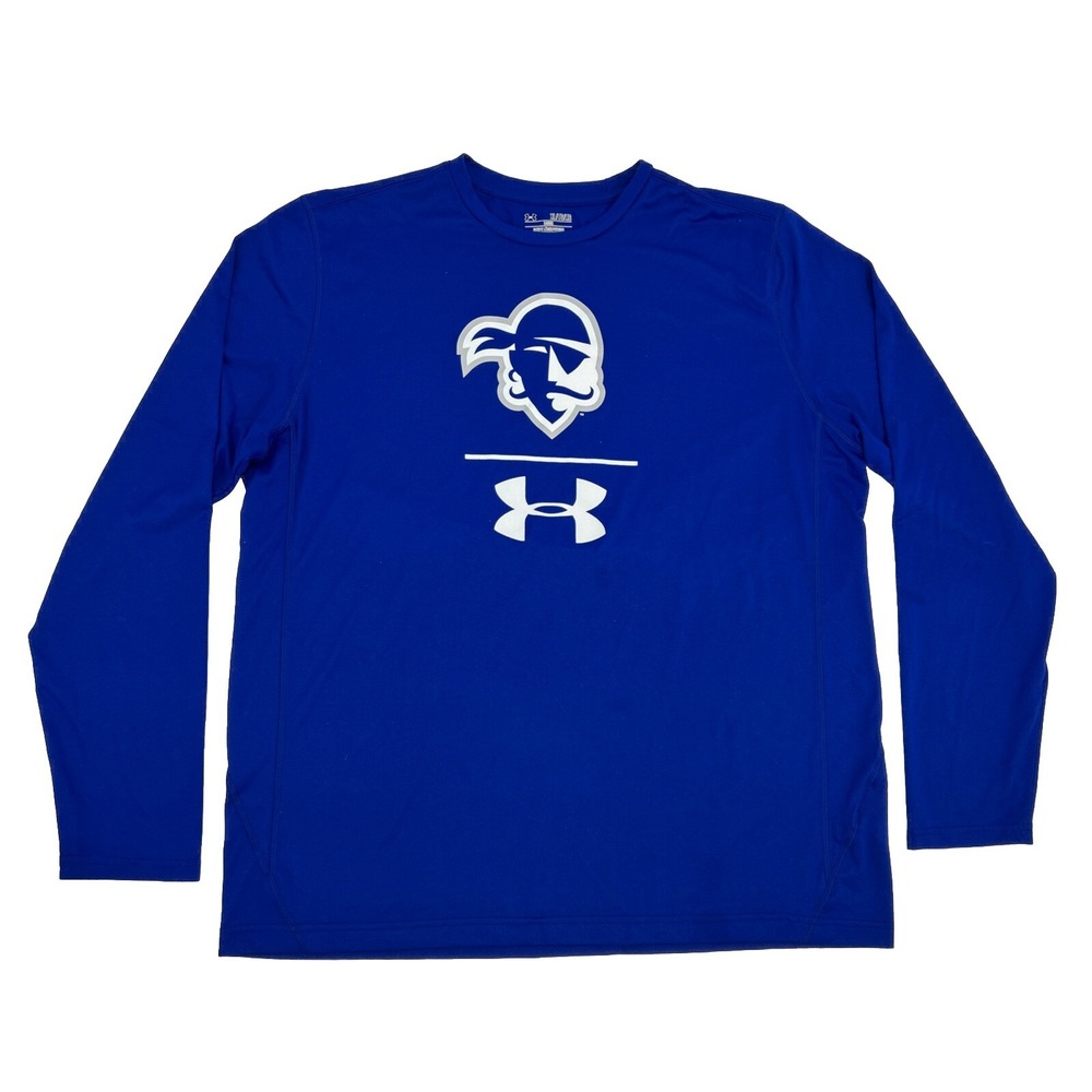 Seton Hall Pirates Shirt Men's XL Blue Under Armour Long Sleeve Crew Neck‎